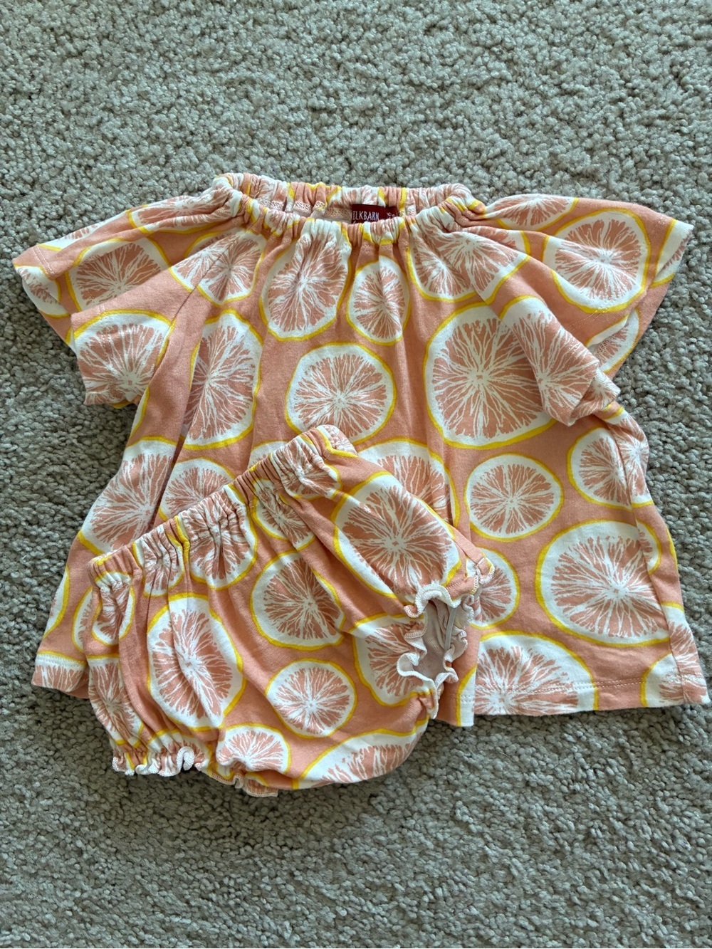 Milkbarn Pink and Yellow Citrus Two Piece Set.